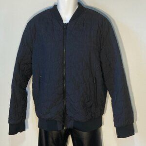 H&M SZ L Black Quilted Puffer Parka Jacket Coat longer length